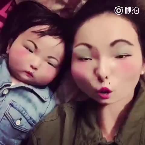 欧弟妻子女儿玩变脸完全认不出