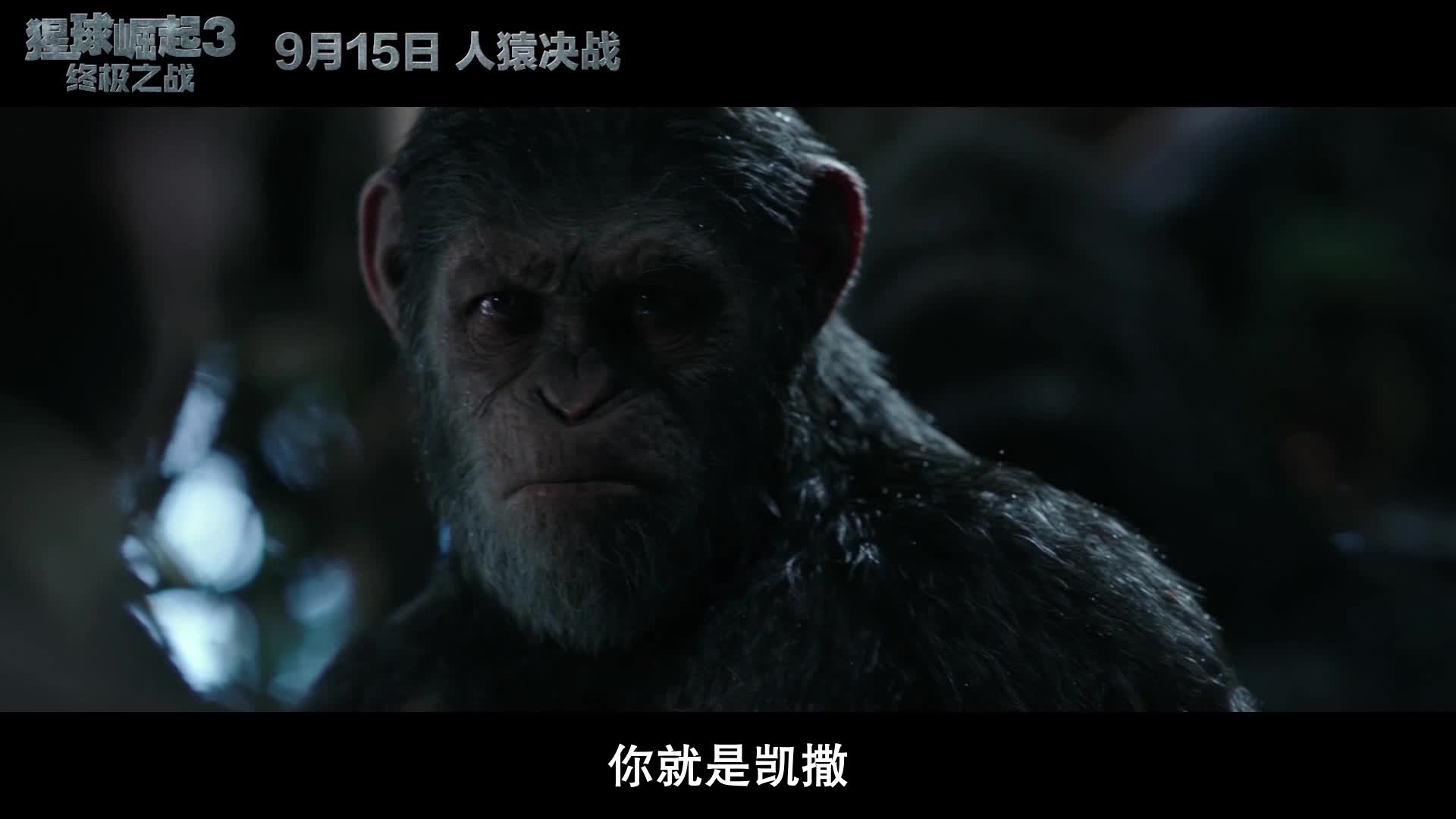 《猩球崛起3》发“领袖凯撒”预告