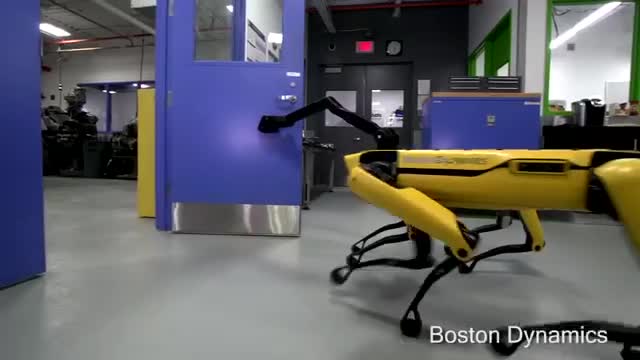波士顿动力机器狗帮小伙伴开门
